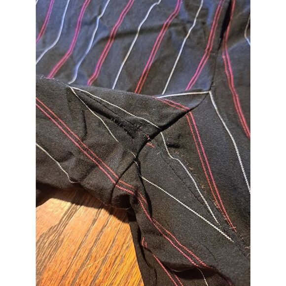 Size 20 Lane Bryant Capri Pants Black with White Red Pink Stripes Peddle Pushers - Picture 2 of 3